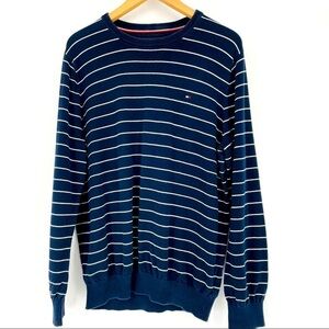 Tommy Hilfiger navy blue stripe  crew neck sweater